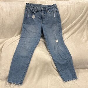 Old Navy Light Blue Distressed Ankle Jeans